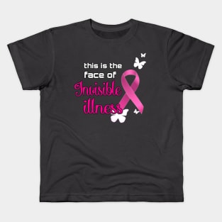 Pink Ribbon Invisible Illness Awareness Kids T-Shirt